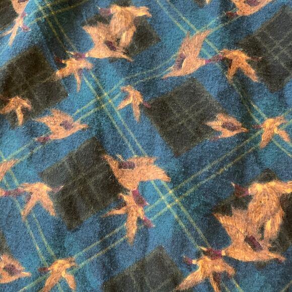 VTG 80s IZOD Redhead duck black‎ & blue plaid flannel 100% cotton shirt XL - Picture 5 of 10